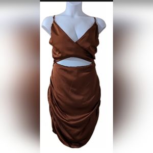 Wild Fable Women's Curvy Sleeveless Ruched Satin Bodycon Dress Sizes 3X & 4X NWT